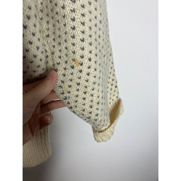 L.L. Bean Womens XL Nordic Wool Cardigan Sweater Button Front FLAWED READ - Picture 8 of 11